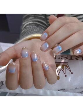 Blue Fade - Nail Junkie - full artificial nail set